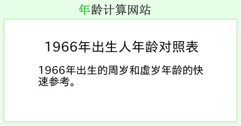 1966年出生|1966年出生人年龄对照表